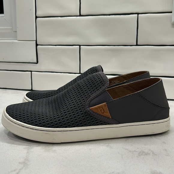 Olukai Pehuea Womens Size US 9.5 Gray Mesh Slip On Loafers Beach Comfort Shoes - Picture 14 of 14